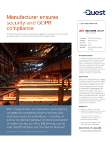 Manufacturer ensures security and GDPR compliance