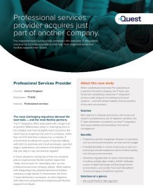 Professional services provider successfully completes selective IT integration required by large acquisition 