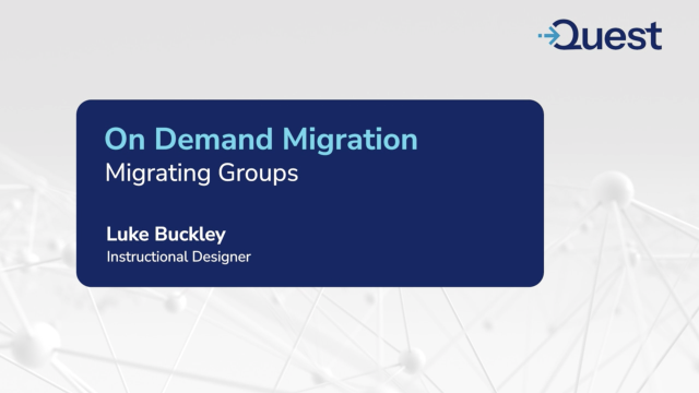 Migrating Groups in On Demand Migration